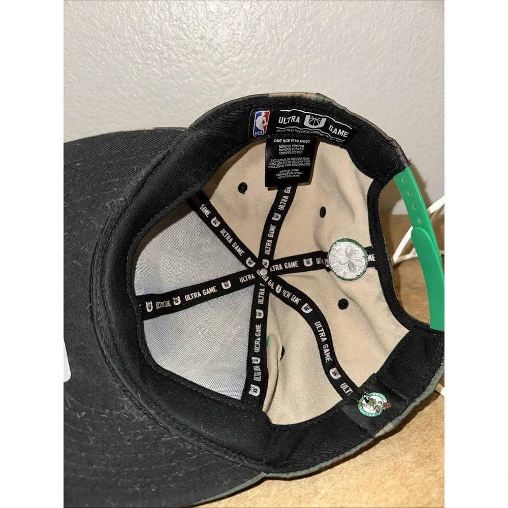 Ultra Game NBA Boston‎ Celtics Embroidered Logo Adjustable Snapback Camo Hat Cap